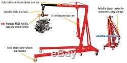 Heavy 2 Ton Hydraulic Folding Engine Shop Crane Stand Hoist Lift Workshop Lifter