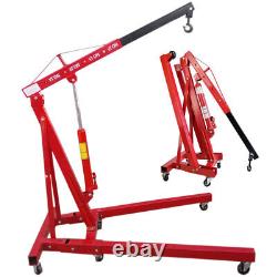 Heavy Duty 1 Ton 1000KG Mobile Hydraulic Engine Crane Hoist Lift Stand Folding