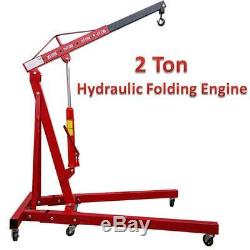 Heavy Duty 2 Ton Hydraulic Folding Engine Crane Stand Hoist Lifting Hydraulic 2T
