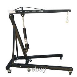 Heavy Duty Folding Engine Crane 2 Ton Cranes Hoist Lift Workshop Hydraulic Black