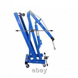 Heavy Wheeled Folding Engine Hoist/Shop Crane Lifting Stand Hydraulic Ram 2 Ton