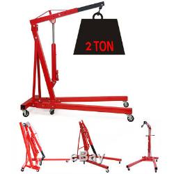 Hoist Crane 2 Ton Capacity Hydraulic Engine Cranes Stand Lift Folding With Wheels