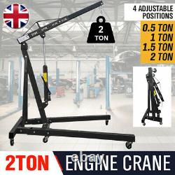 Hydraulic Engine Crane Stand Hoist lift Jack Workshop Folding 2 Ton Adjustable