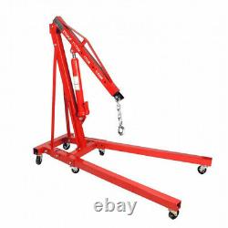 Hydraulic Folding Crane Stand 2 Ton Workshop Hoist Lift Engine Cranes with Wheels