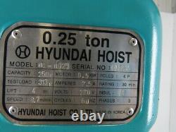 Hyundai HC-H025 0.25 1/4 Ton 500 Lbs 12' Lift 8.7m/min 220V Electric Chain Hoist