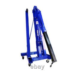 Industrial Folding 1 Ton Hydraulic Engine Crane Hoist Stand Lift Workshop Blue