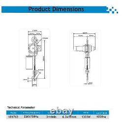 KATSU Electric Chain Hoist H10 3M Double 1Ton