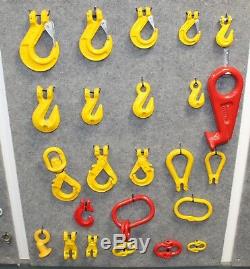 Lifting Chain Sling 2m x 4 Leg x 7mm Self Locking Hooks 3.15ton Shortners