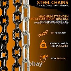 Manual Chain Block Hoist Come Along 1 TON 2200LBS Capacity