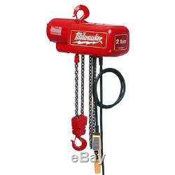 Milwaukee 9572 2 Ton Capacity 15-Foot Lift Electric Chain Hoist Bare Tool