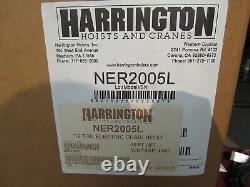 NEW! HARRINGTON NER2005L, 1/2 TON CHAIN HOIST, 40 ft, 460V, WithCHAIN BASKET KIT