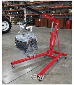 New 2 Ton Tonne Hydraulic Folding Engine Crane Stand Hoist lift Jack