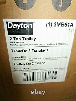 New Dayton 3mb61a Trolley For 2 Ton Chain Hoist (new In Box)
