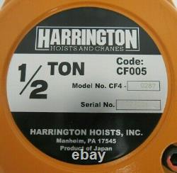 New Harrington Cf005-15 Chain Hoist 1/2 Ton 15' Cf4-0287 Cf00515
