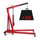 Red 2 Ton Hydraulic Folding Workshop Engine 2000kg Crane Hoist Lift Stand Wheels