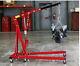 Red 2 Ton Tonne Hydraulic Folding Engine Crane Stand Adjustable Hoist Lift Jack