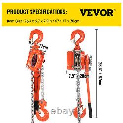 VEVOR 3T Lever Hoist Block Ratchet Chain Lever Lift 3M Industail Stock Lift Tool