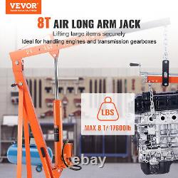 VEVOR Hydraulic Air Long Ram Jack 8Ton Clevis Base Engine Lift Hoist Single Pump