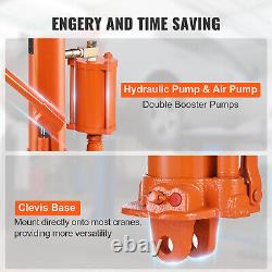 VEVOR Hydraulic Air Long Ram Jack 8Ton Clevis Base Engine Lift Hoist Single Pump