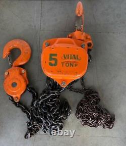 Vital 5 Ton Manual Chain Hoist 10 Fr. Chain Length New #1