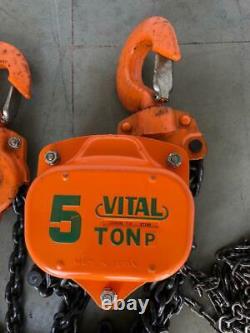 Vital 5 Ton Manual Chain Hoist 10 Fr. Chain Length New #2