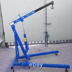 Wheel Mobile Engine Crane Stand 1 Ton Hydraulic Folding Hoist Lift Lifting Tools